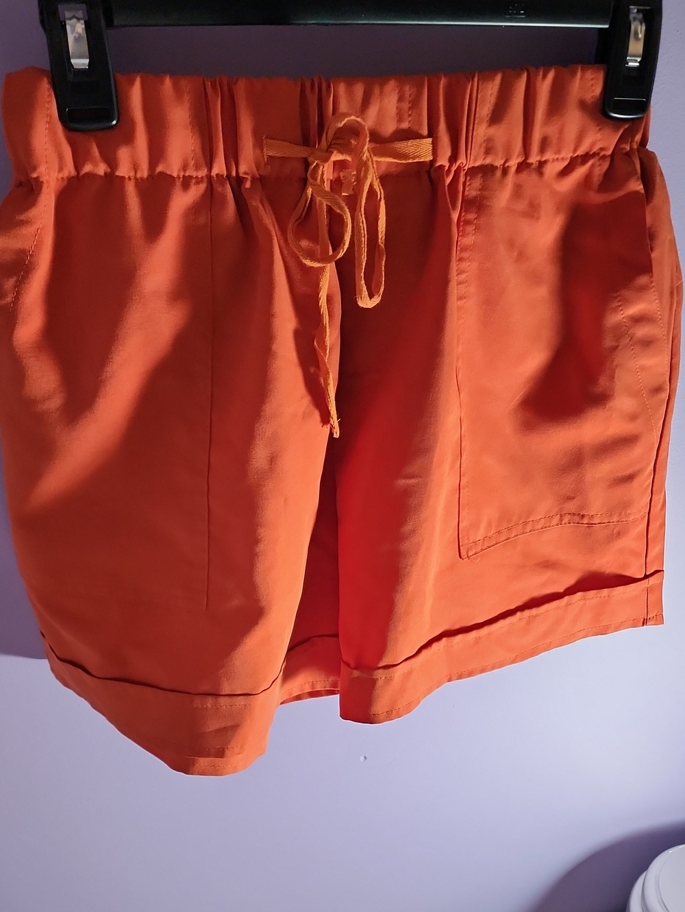 Women’s Orange Drawstring Casual Shorts
